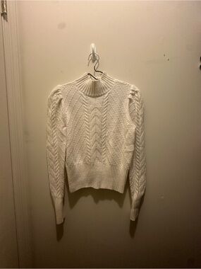 LOFT Ivory Cable Knit Sweater — Size M